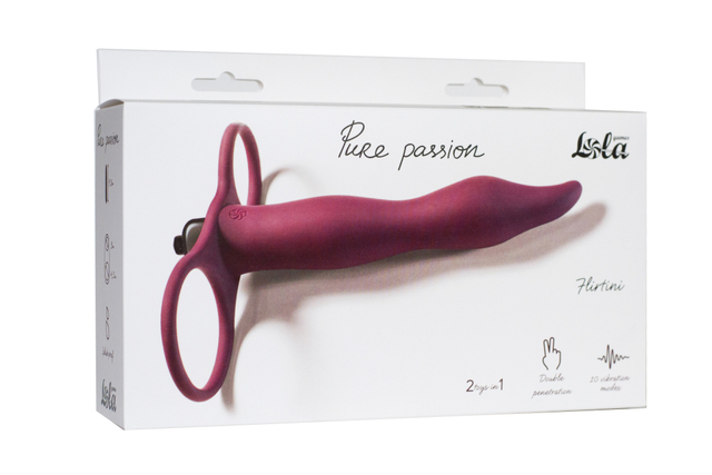 Вибронасадка для двойного проникновения Pure Passion Flirtini Wine red