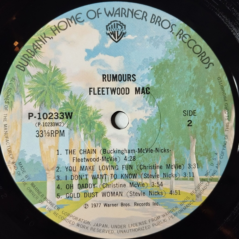 Винтажная виниловая пластинка LP Fleetwood Mac Rumours (Japan 1977) (No Obi) Second Hand News