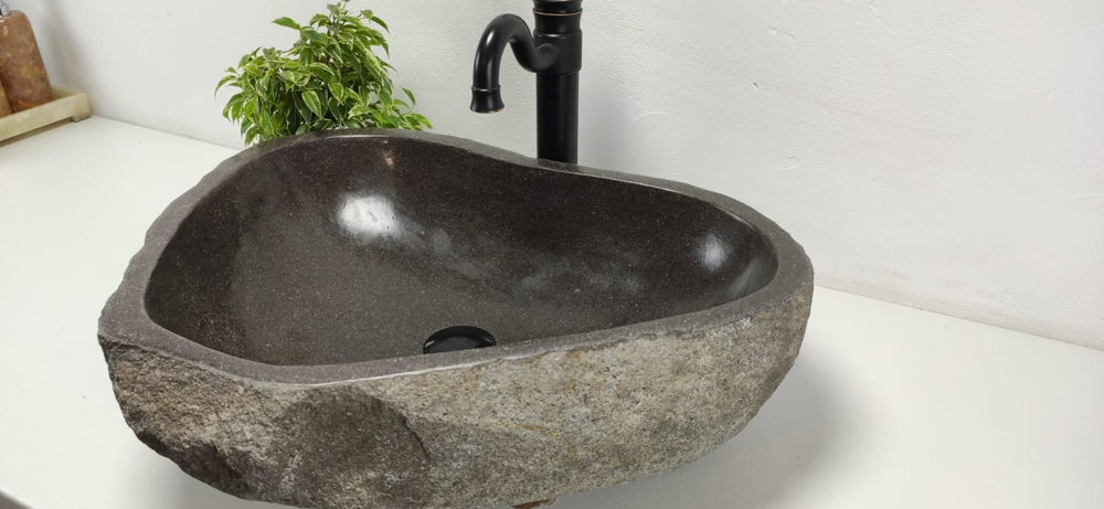 Раковина из речного камня RS-6792 (57x45x15)