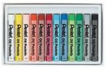 Пастель масляная художественная PENTEL "Oil Pastels", 12 цветов, круглое сечение, картонная упаковка, PHN4-12