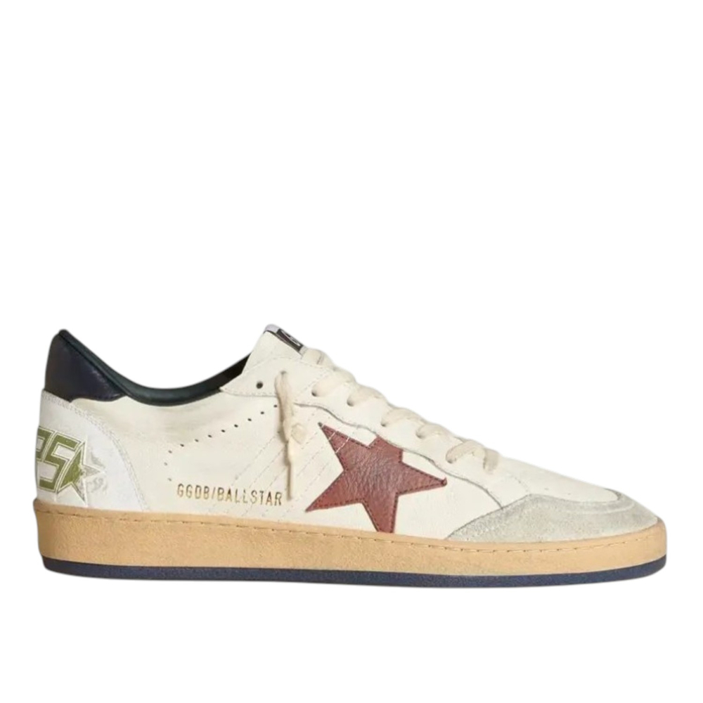 Женские кеды Golden Goose Ball Star Brown Nubuck Star and Nappa Heel Tab