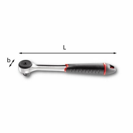 237 A 1/2  Трещотка со скрытым механизмом 1/2", 72 зуба, длина 260 мм, USAG (Италия)