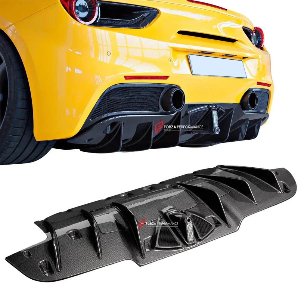 Карбоновый диффузор заднего бампера для Ferrari 488 2015-2020 Феррари