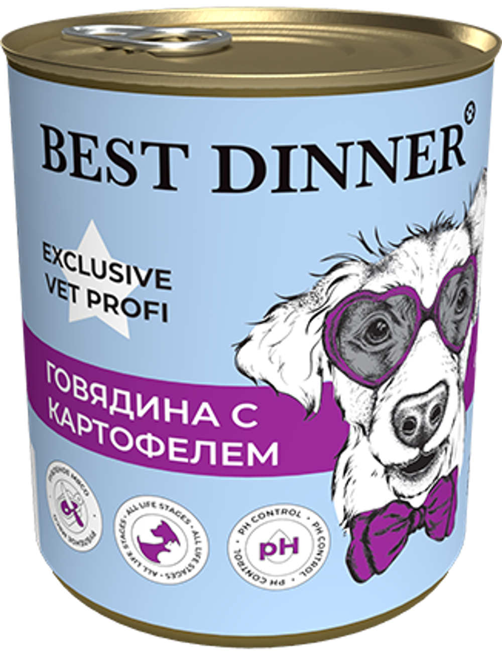 Консервы Бест Диннер Эксклюзив Vet Profi Urinary Уринари диета для взрослых собак говядина с картофелем 340 г