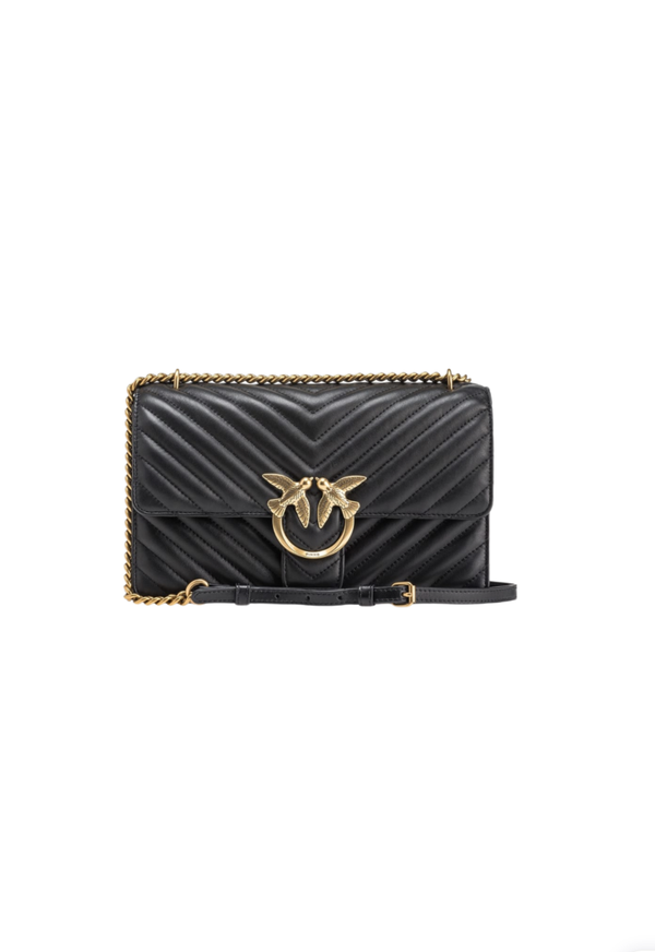 MINI LOVE BAG ONE CHEVRON - black/antique gold