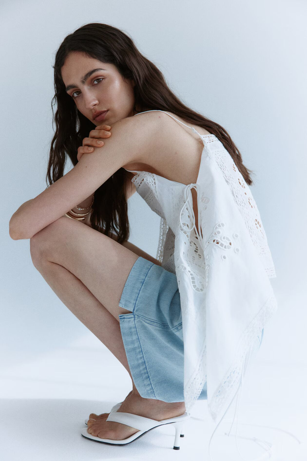 Шорты-джинсы с эластичным поясом - H&M
