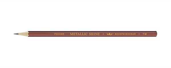 Карандаш чернографитный ТМ (HB) 12 шт, 12Д-1590 коричневый Metallic shine, ВКФ MS01-12Д