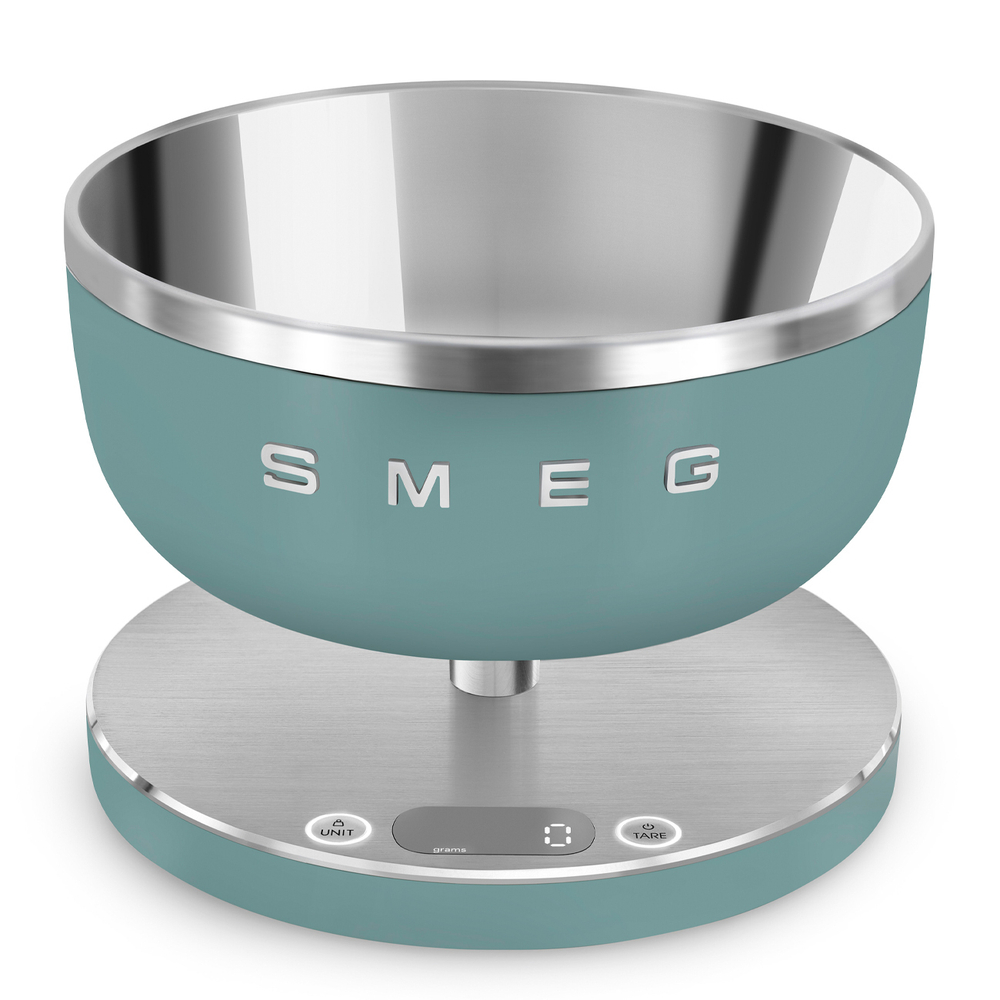 Кухонные весы SMEG, цифровые, максимальный вес 5 кг, шаг 1 г, цвет изумрудно-зеленый (KSC01EGMWW)
