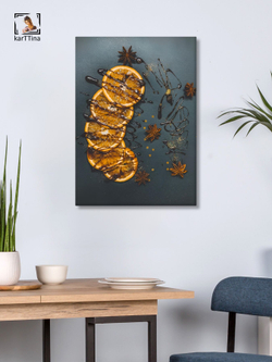 Картина Апельсин и корица интерьерная 50x70см 1шт.