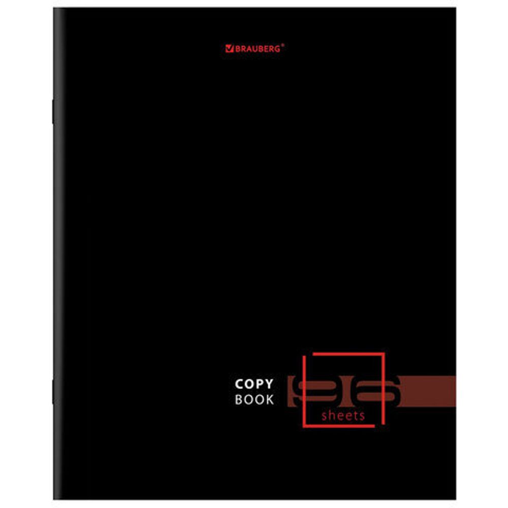 Тетрадь А5, 96 л., BRAUBERG, скоба, клетка, глянцевая ламинация, "Dark", 404428, 7шт