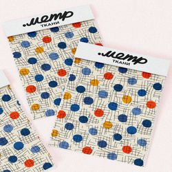 Ткань шифон разноцветный горох