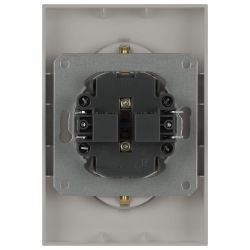 Розетка ЭРА Galaxy 15-2104-07 с заземлением двойная 2X2P+E Schuko 16А-250В IP20 титан | Эра Galaxy