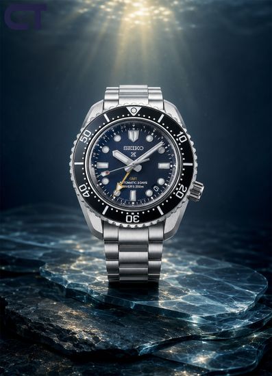 Seiko SBEJ021 Prospex Sea мужские наручные часы — 1968 Heritage Diver’s GMT с сине-серым циферблатом