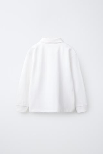 ZARA ОДНОТОННОЕ ПОЛО, БЕЛЫЙ
