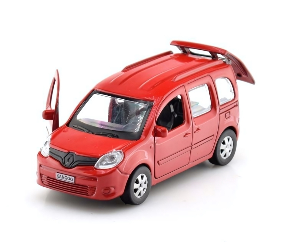 Модель ин. мет. "Renault Kangoo" 12см, открыв. двери, красный, коробка KANGOO-RD (Технопарк)