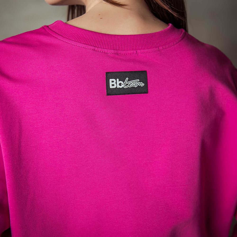 Свитшот укороченный "Bb team pink" женский