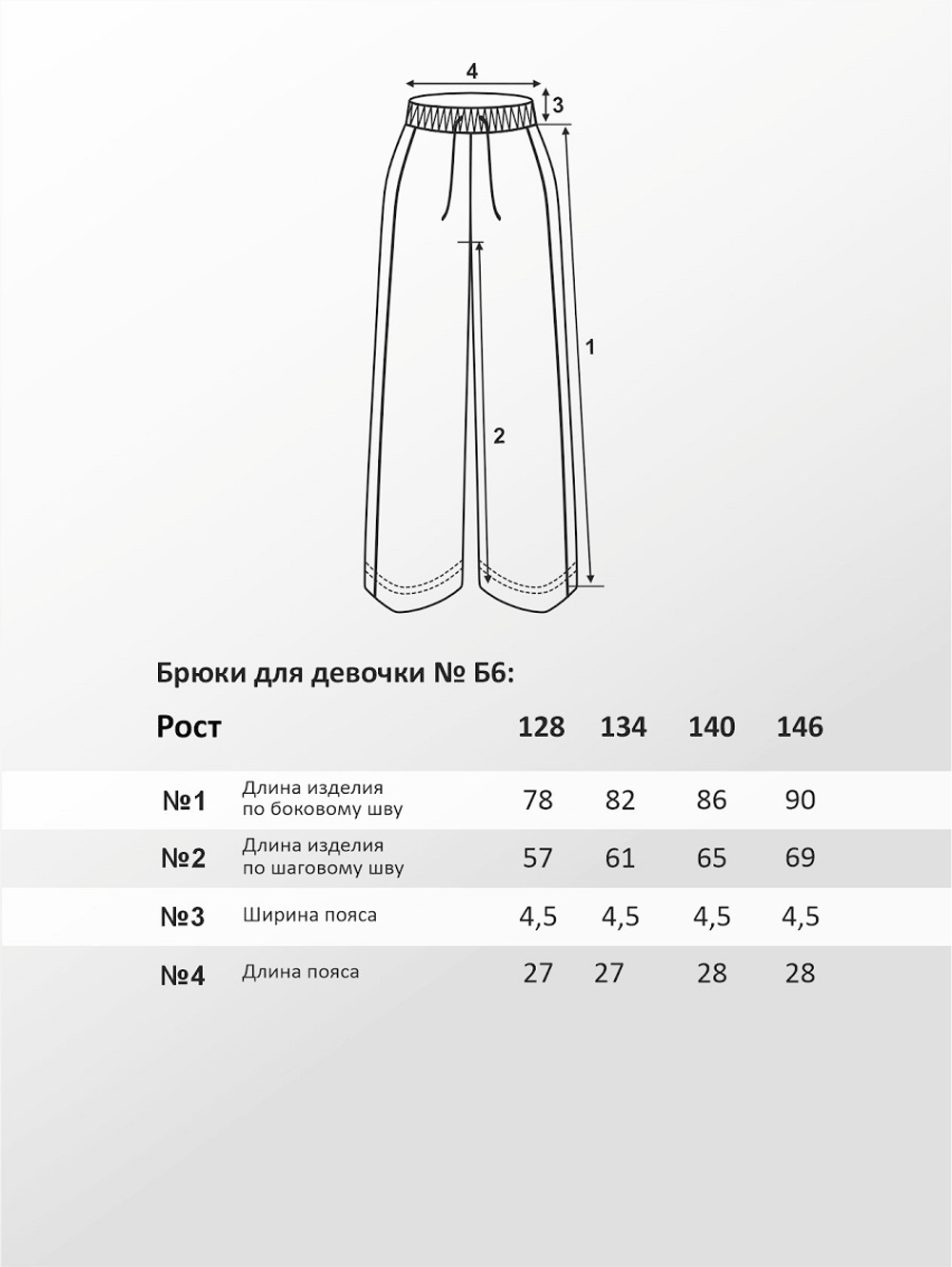 Брюки для девочки, модель №6, рост 140 см, черные