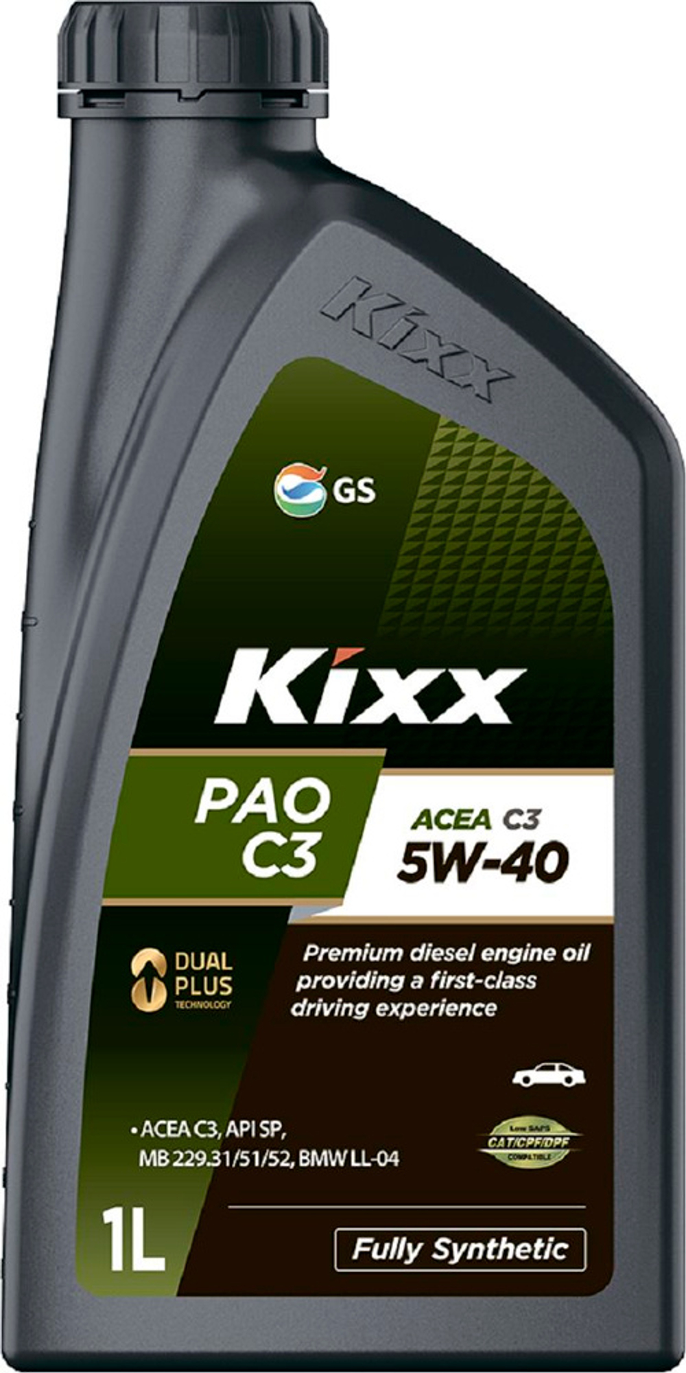 Масло моторное KIXX PAO C3 5W-40 синтетическое 1 л L2092AL1E1