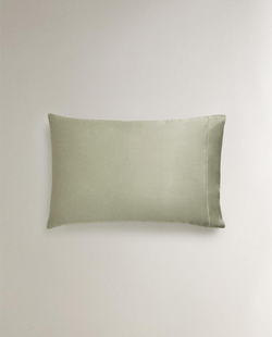 ZARA HOME САТИНОВАЯ НАВОЛОЧКА, ЗЕЛЕНЫЙ