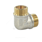 Угольник латунь никель реборда Ду 20 (3/4") НР/НР 9005 ГОСТ 32585-2013 Aquasfera 9005-02