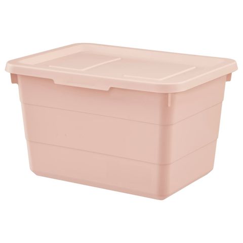 Коробка с крышкой IKEA SOCKERBIT (СОККЕРБИТ), Розовый, 19x26x15 см