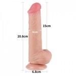 Фаллоимитатор Lovetoy Sliding Skin (20,8×4 см) с двойной плотностью телесный