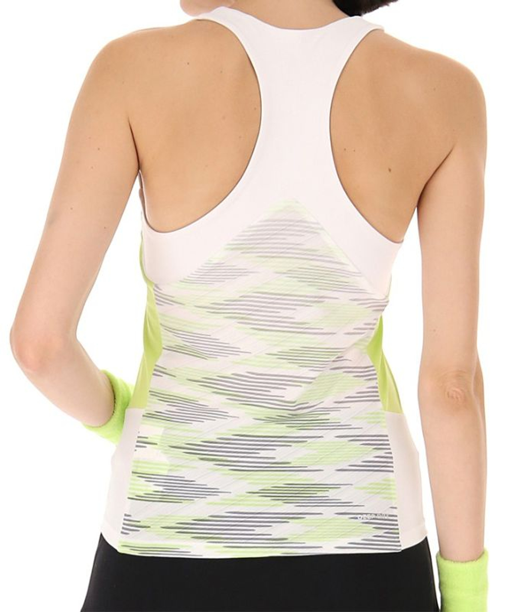 Женский теннисный топ Lotto Tech W I - D4 Tank - bright white/sharp green