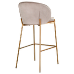 Стул барный Bergenson Bjorn Coral, велюр, серо-бежевый