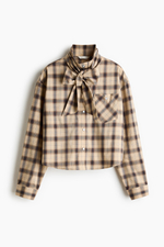 Короткая рубашка с шалевым воротником - H&M