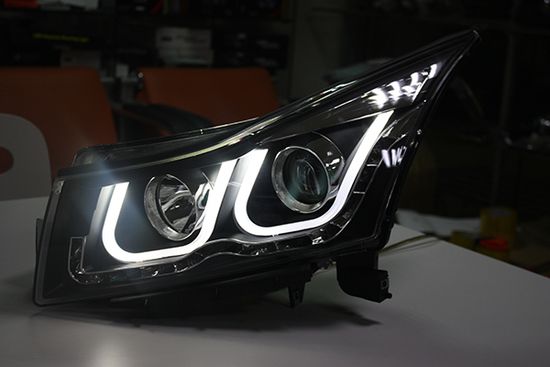 Фары CHEVROLET CRUZE 09-12 TUBE LIGHT BLACK