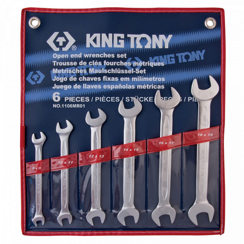 KINGTONY (1106MR01) Набор рожковых ключей, 8-19 мм, 6 предметов