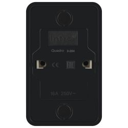 Розетка Intro Quadro 2-204-05 двойная с заземлением 2х2P+E Schuko 16А-250В IP20 ОУ антрацит | Intro Quadro