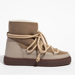 Высокие комбинированные кеды INUIKII Sneaker Classic Beige на меху