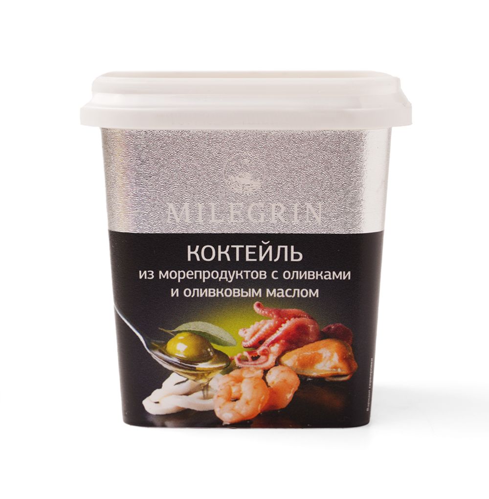 КОКТЕЙЛЬ ИЗ МОРЕПРОДУКТОВ В МАСЛЕ СО ВКУСОМ И АРОМАТОМ ТРЮФЕЛЯ 1/270 ФАС (МИЛЕГРИН)