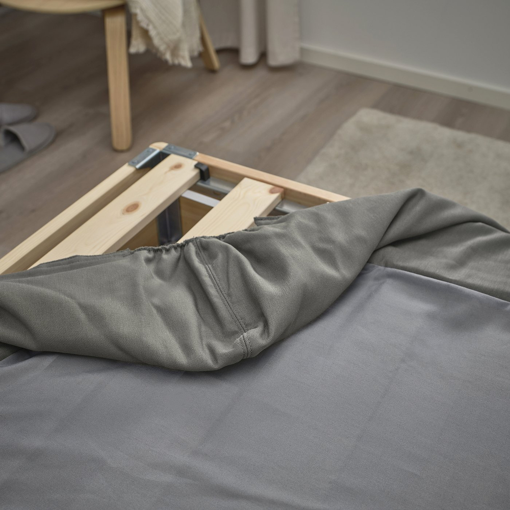 IKEA LYNGÖR  (ИКЕА ЛИНГЁР)  -  Чехол - тёмно-серый 160x200 см