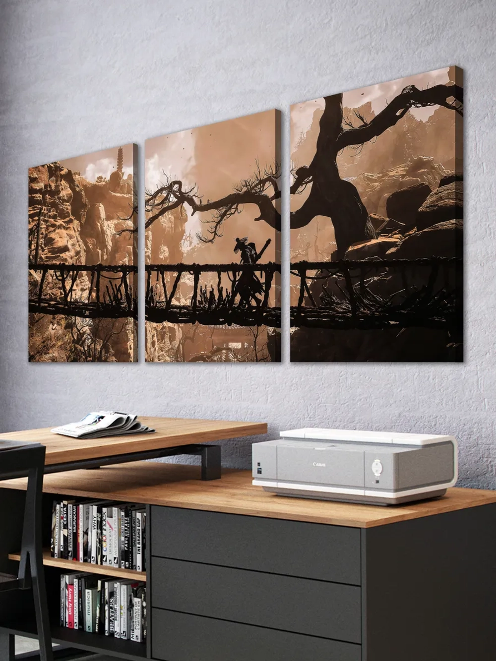 Модульная картина "Black Myth Wukong Bridge" 150х70см