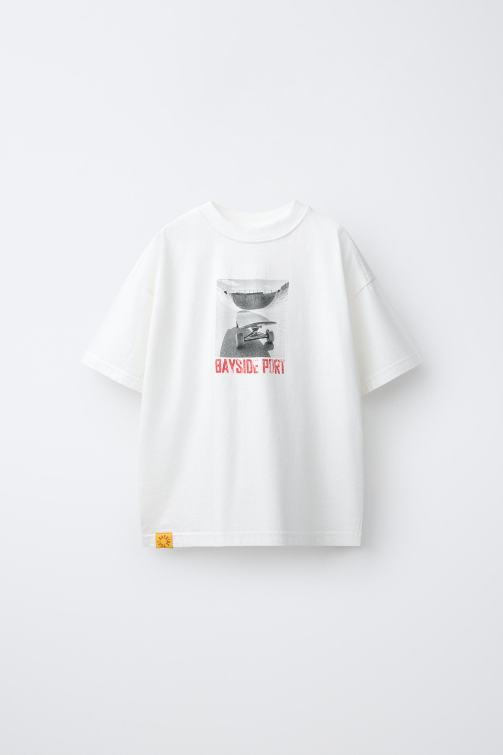ZARA ФУТБОЛКА С ФОТОПРИНТОМ, БЕЛЫЙ