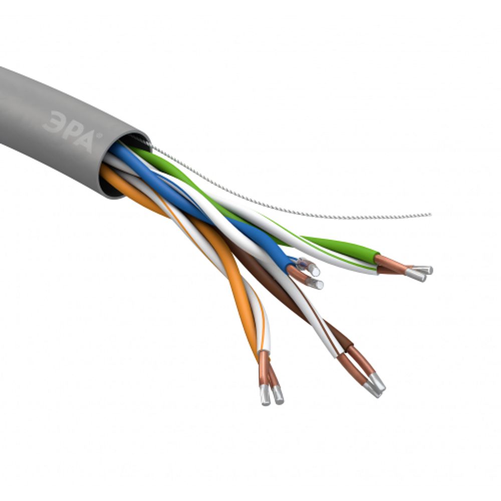 Кабель витая пара ЭРА SIMPLE U/UTP 4x2x24 AWG Cat5e CCA PVC 305м | Электротовары