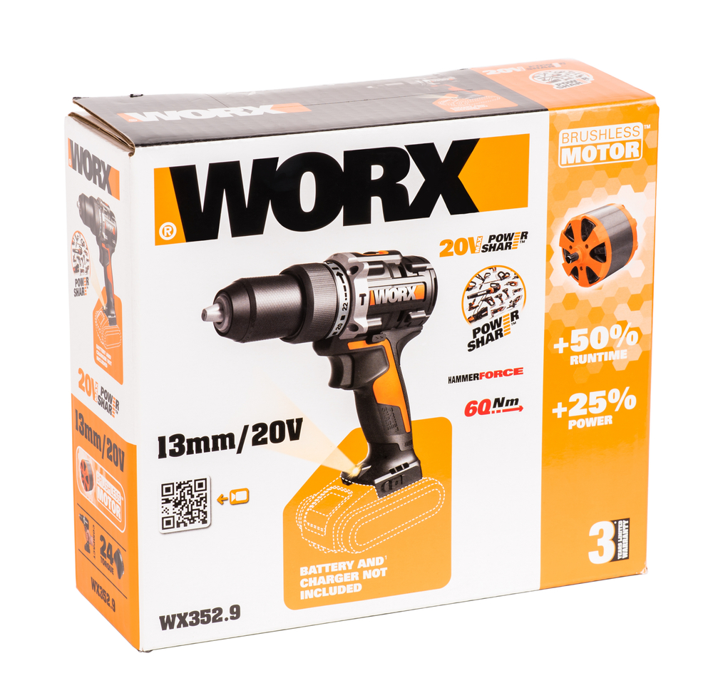 Дрель-шуруповерт ударная аккумуляторная WORX WX352.9