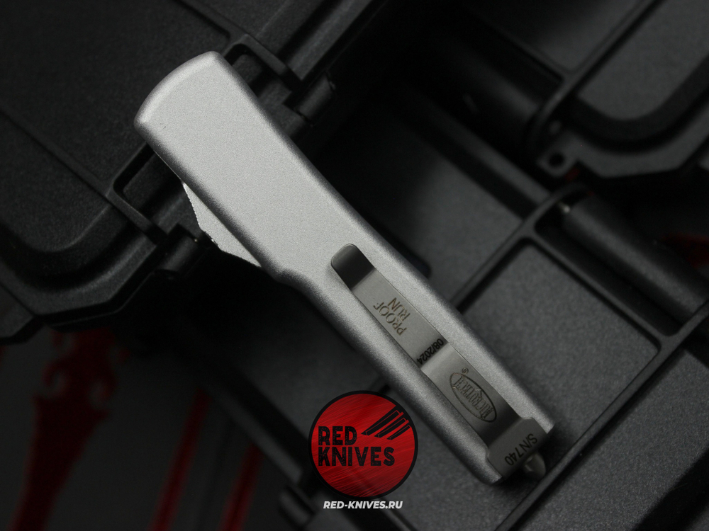 Нож Microtech UTX-70 A+++ GRAY D/E - серый апокалиптик клинок, серая рукоять