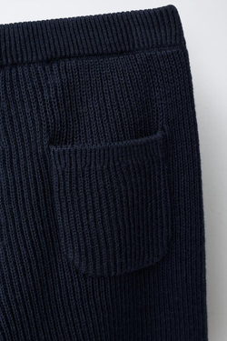 ZARA ТРИКОТАЖНЫЕ БРЮКИ-ДЖОГГЕРЫ, СИНИЙ