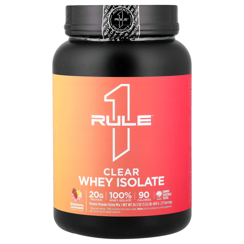 Rule One Proteins, Clear Isolate ™, клубничный лимонад, 689 г (1,52 фунта)