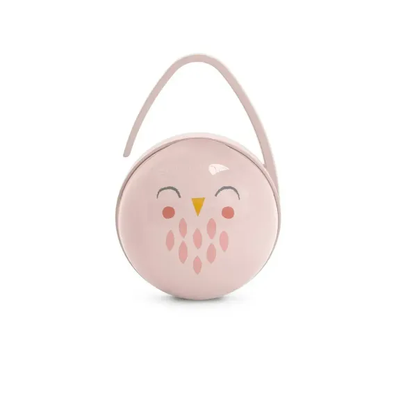 Футляр для двух сосок Suavinex Owl с ручкой для подвешивания Розовый