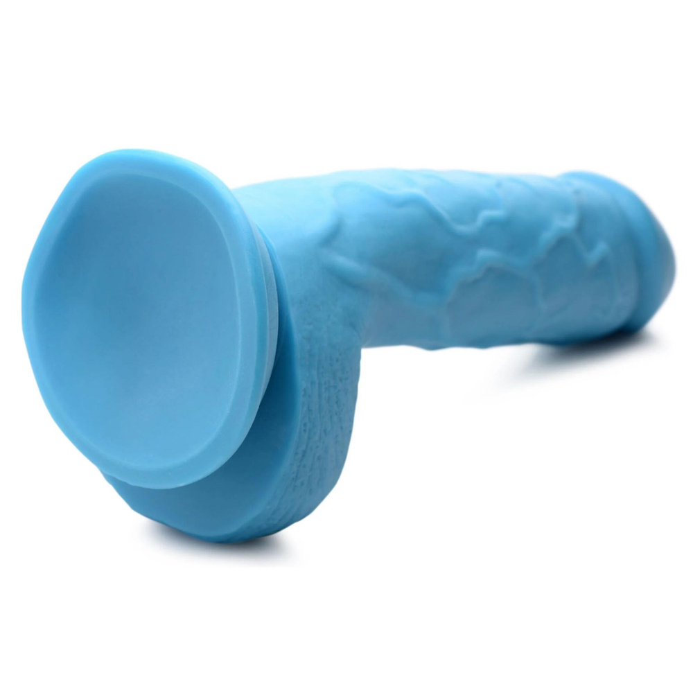 Голубой фаллоимитатор на присоске 8.25 Dildo with Balls - 22,8 см. (Цвет: голубой)