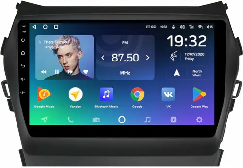 Магнитола для Hyundai Santa Fe 3 2012-2018 (отдельный экран климата, штатная КЗВ) - Teyes CC2 PLUS монитор 9" QLED, Android 10, Быстрая, SIM-слот