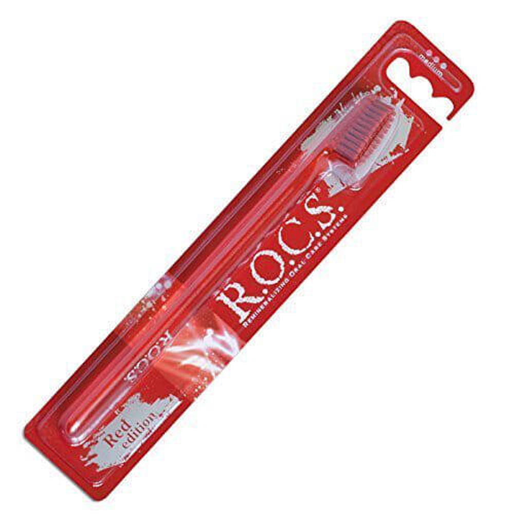 Зубная щетка ROCS Red Edition Classic средняя