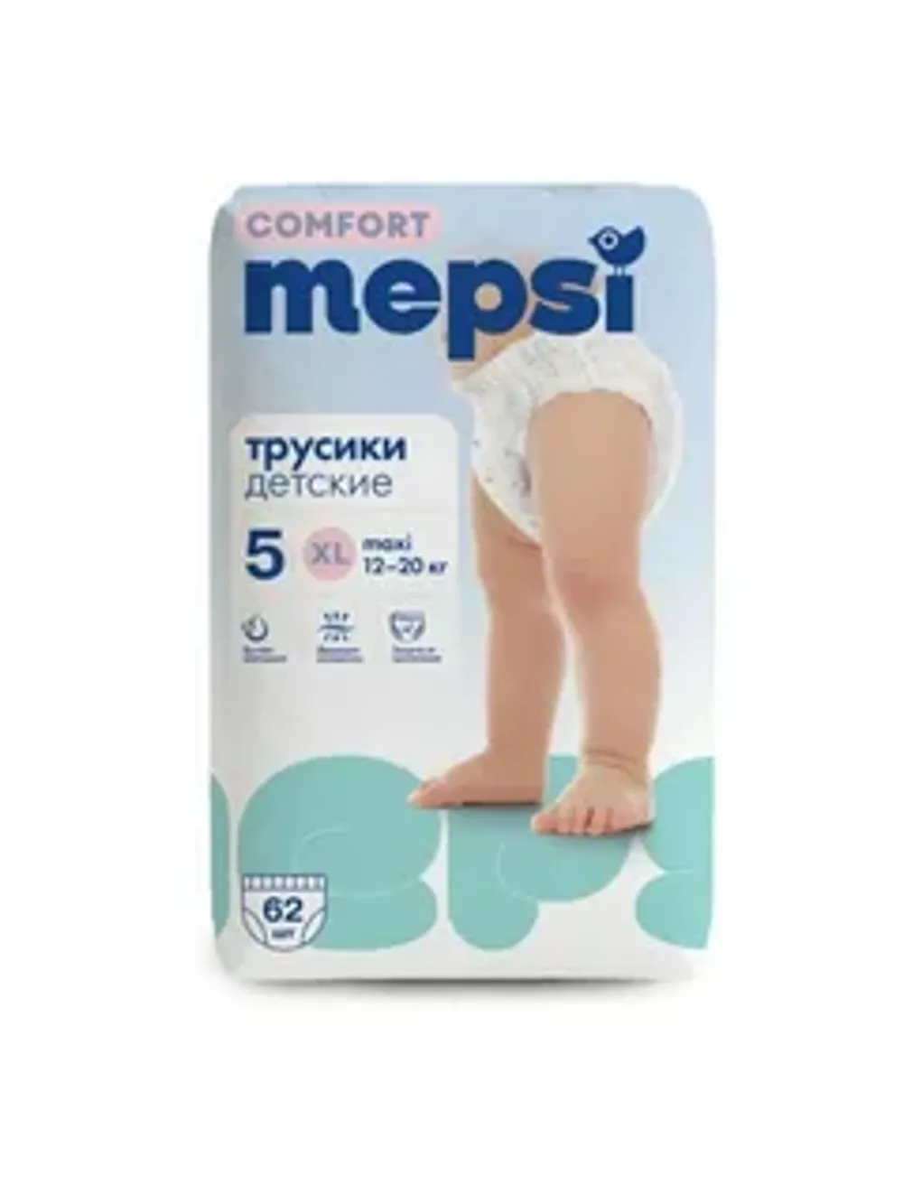 Подгузники детские Mepsi Comfort № 5 12-20 кг 62 шт