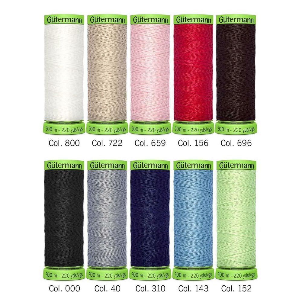 Швейные нитки (набор) Gutermann Extra Fine, 10х200 м, №1