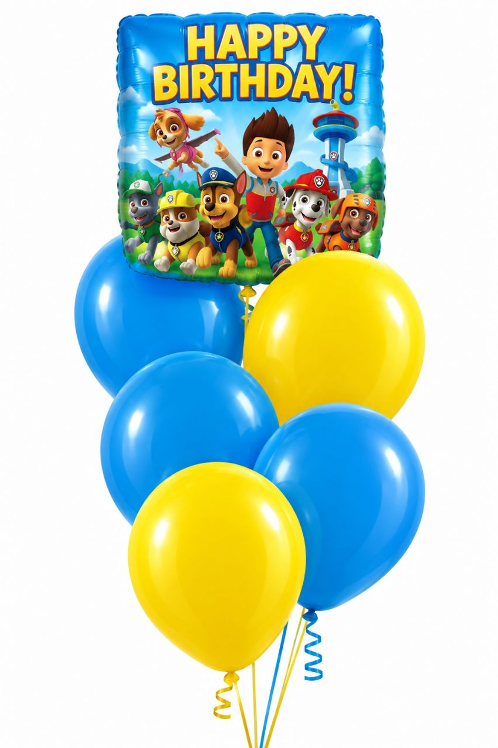 Фонтан шаров "Happy Birthday: Щенячий Патруль"