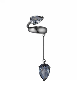 Кафф с двумя кристаллами Stealing Beauty — Caviar Jewellery, черный